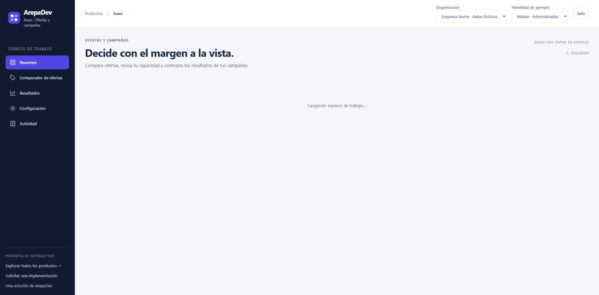 Interfaz funcional de Auxo