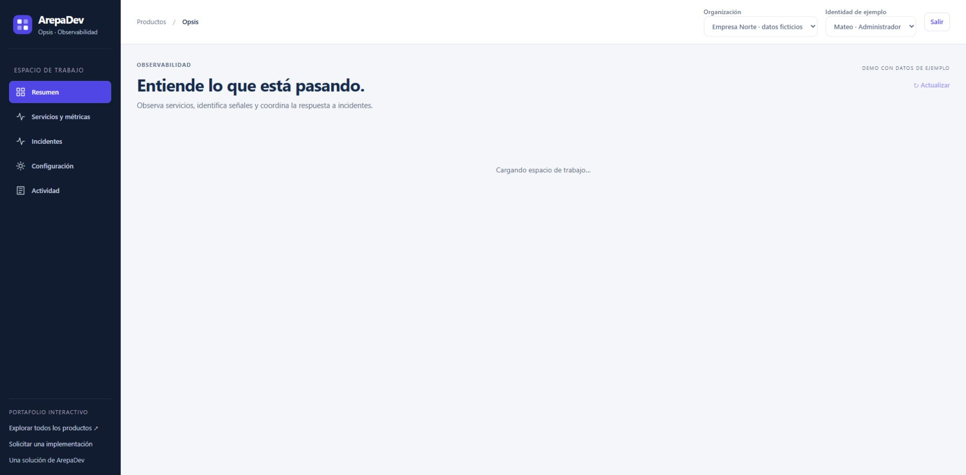 Interfaz funcional de Opsis